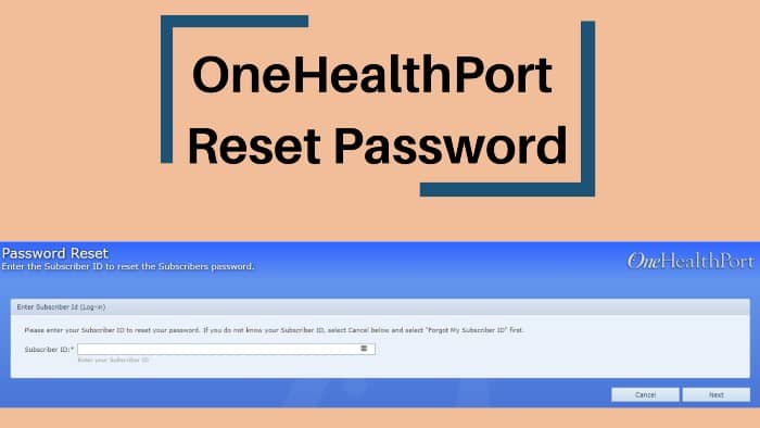 OneHealthPort-Reset-Password